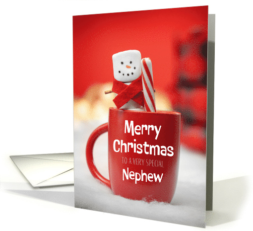 Merry Christmas Very Special Nephew Marshmallow Snowman card (1809396)