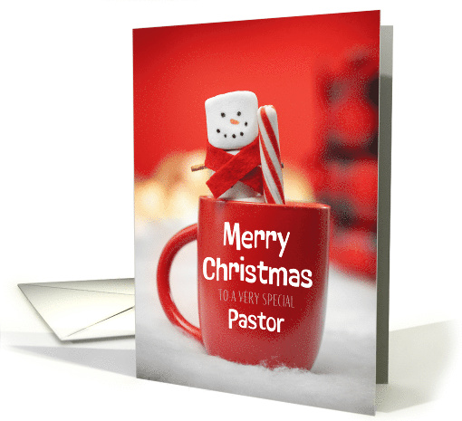 Merry Christmas Very Special Pastor Marshmallow Snowman card (1809816)