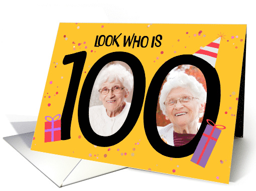 Happy 100th Birthday Big 100 Picture Frame Your Custom Photo Here card