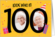 Happy 100th Birthday Big 100 Picture Frame Your Custom Photo Here card