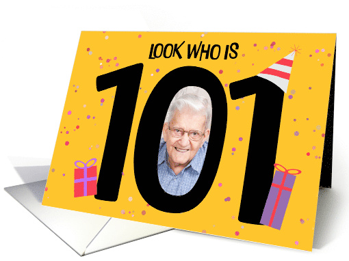 Happy 101st Birthday Big 101 Picture Frame Your Custom Photo Here card