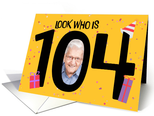Happy 104th Birthday Big 104 Picture Frame Your Custom Photo Here card