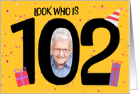 Happy 102nd Birthday Big 102 Picture Frame Your Custom Photo Here card
