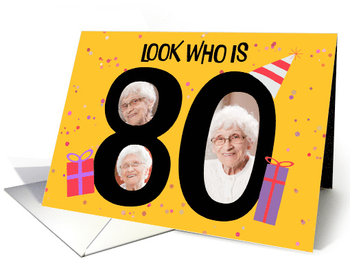 Happy 80th Birthday Big 80 Picture Frame Your Custom Photo Here card