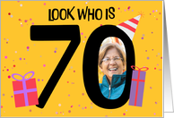 Happy 70th Birthday Big 70 Picture Frame Your Custom Photo Here card