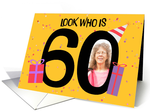 Happy 60th Birthday Big 60 Picture Frame Your Custom Photo Here card