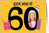 Happy 60th Birthday Big 60 Picture Frame Your Custom Photo Here card