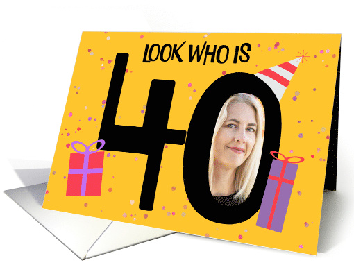 Happy 40th Birthday Big 40 Picture Frame Your Custom Photo Here card