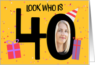 Happy 40th Birthday Big 40 Picture Frame Your Custom Photo Here card