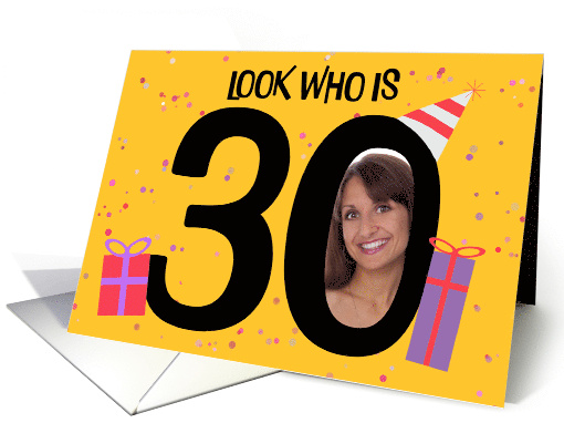Happy 30th Birthday Big 30 Picture Frame Your Custom Photo Here card