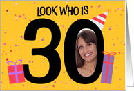 Happy 30th Birthday Big 30 Picture Frame Your Custom Photo Here card