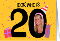 Happy 20th Birthday Big 20 Picture Frame Your Custom Photo Here card