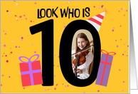 Happy 10th Birthday Big 10 Picture Frame Your Custom Photo Here card