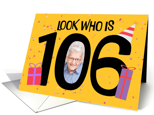 Happy 106th Birthday Big 106 Picture Frame Your Custom Photo Here card
