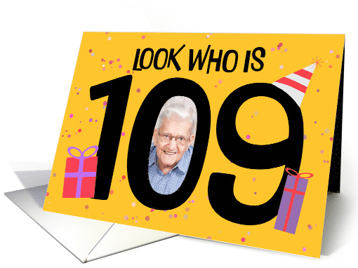 Happy 109th Birthday Big 109 Picture Frame Your Custom Photo Here card