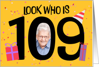 Happy 109th Birthday Big 109 Picture Frame Your Custom Photo Here card