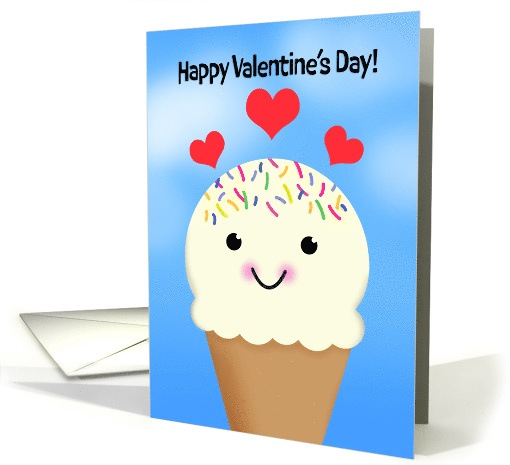 Happy Valentines Day For Anyone Cool and Sweet Ice Cream Cone card