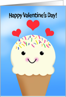 Happy Valentines Day For Anyone Cool and Sweet Ice Cream Cone card