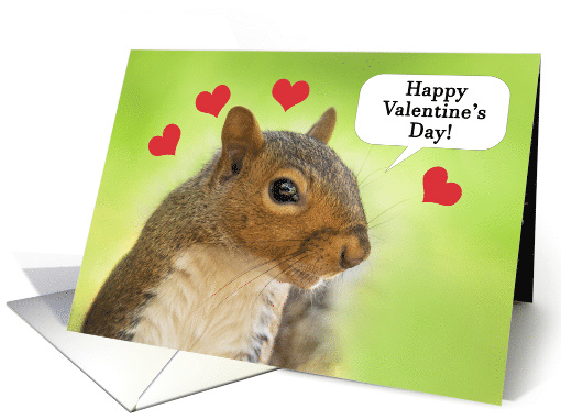 Happy Valentines Day Cute Squirrel With Hearts card (1815678)