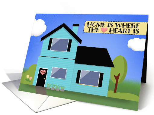 Congratulations on Your New Home Little Blue House Illustration card