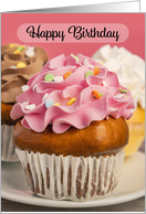 Happy Birthday For Anyone Delightful Cupcake Photograph card