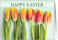 Happy Easter For Anyone Six Lovely Tulips Photograph card