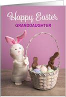 Happy Easter Custom Relationship Easter Bunny With Basket on Purple card