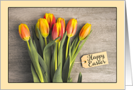 Happy Easter For Anyone Fresh Cut Yelllow and Red Tulips Photograph card