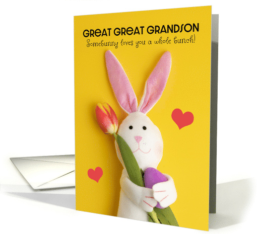 Happy Easter Great Great Grandson Cute Bunny Holding... (1829070)