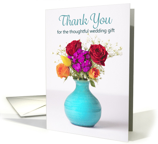 Thank You For Wedding Gift Pretty Arrangement of Flowers... (1833810)