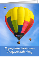 Happy Administrative Professionals Day Colorful Hot Air Balloon Photo card