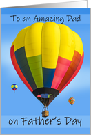 Happy Fathers Day Dad Hot Air Balloon Photograph card