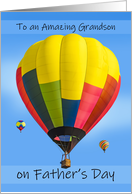 Happy Fathers Day Grandson Hot Air Balloon Photograph card