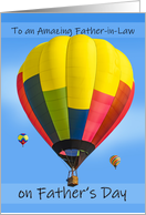 Happy Fathers Day Father In Law Hot Air Balloon Photograph card