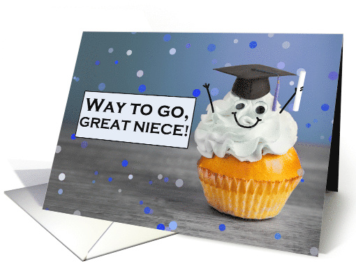 Congratulations Great Niece Graduate Cute Cupcake in Grad... (1840668)