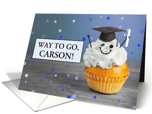 Congratulations Custom Name Graduate Cute Cupcake in Grad... (1840686)
