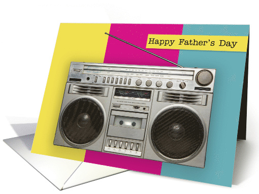 Happy Fathers Day Old School Boombox Humor card (1850364)