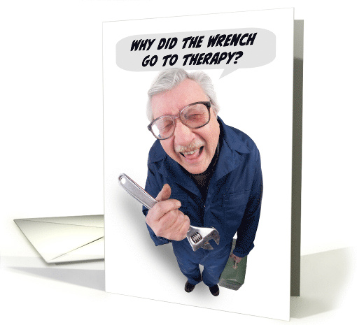 Happy Fathers Day Funny Guy Telling Dad Joke Humor card (1850528)