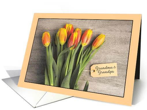 Happy Grandparents Day Grandma Grandpa Tulips Flower Bunch card