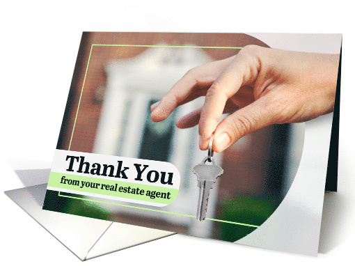 Thank You From Your Real Estate Agent Hand Holding Key By... (1860820)