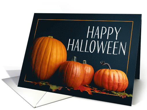 Happy Halloween Pumpkins Still Life Photograph card (1876694)