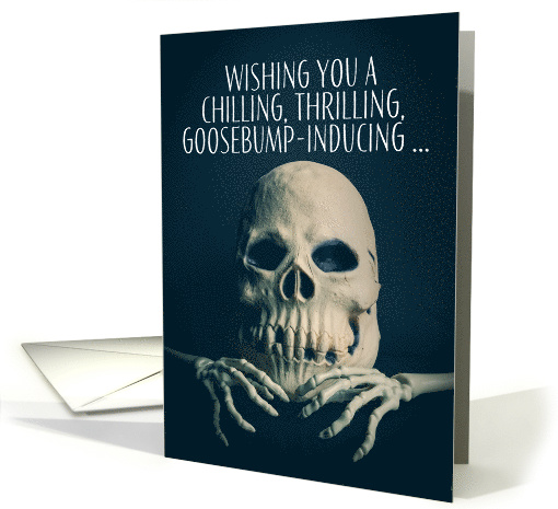 Happy Halloween For Anyone Creepy Skeleton Photograph card (1876866)