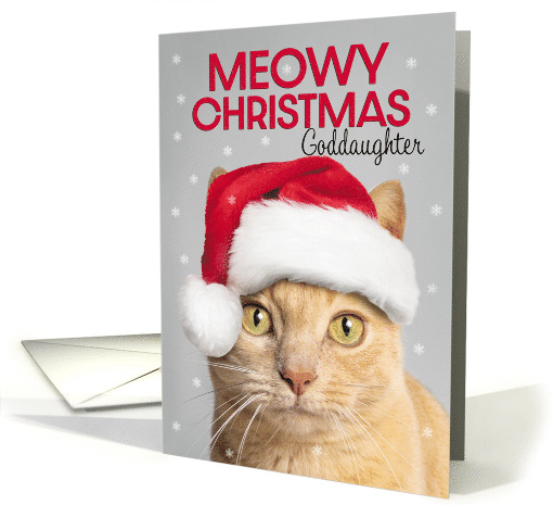 Merry Christmas Goddaughter Cute Orange Tabby Cat in... (1883778)