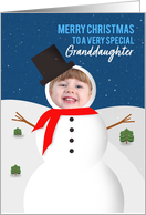 Merry Christmas Granddaughter Your Picture on Snowman card
