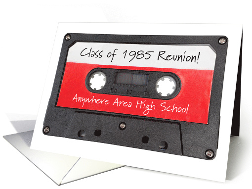 Class Reunion Blank Cassette Nostalgic Customizable Invitation card