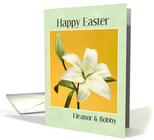 Happy Easter For Anyone Custom Name Beautiful White Lily... (1910630)