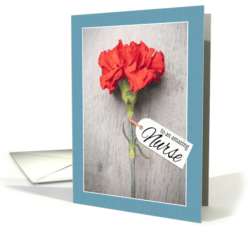 Happy Nurses Day Single Red Carnation Flower card (1917812)