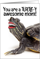 Happy Mothers Day Funny Turtle With Human Smile Humor card
