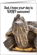 Happy Fathers Day Dad Funny Turtle With Big Human Teeth Humor card
