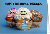 Happy Birthday Customize to Any Name or Relationship Office Cupcakes card